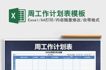 2021年周工作計劃表模板
