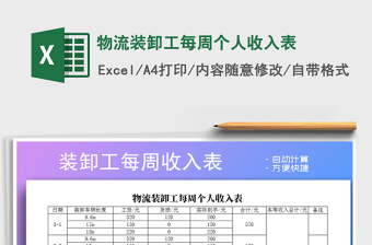 2022年物流裝卸工每周個人收入表