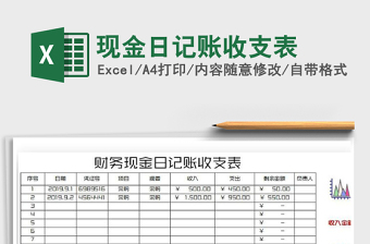 2021年現(xiàn)金日記賬收支表