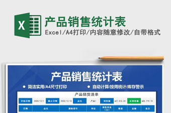 2021年產品銷售統計表