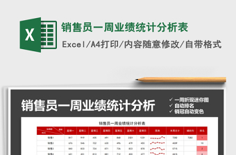 2021年銷售員一周業(yè)績(jī)統(tǒng)計(jì)分析表