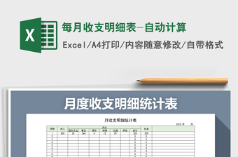 2021年每月收支明細(xì)表-自動(dòng)計(jì)算