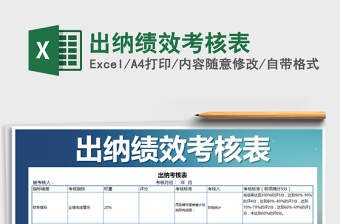 2021年出納績(jī)效考核表