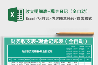 2021年收支明細表-現(xiàn)金日記（全自動）