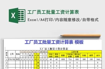 2022工厂记件工资账册