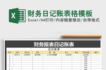 2021年財(cái)務(wù)日記賬表格模板