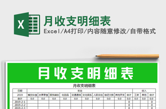 2021年月收支明細(xì)表