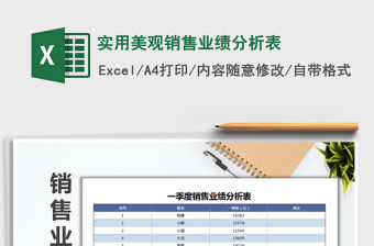 2021年實用美觀銷售業績分析表