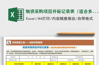2021年物資采購項目開標記錄表（適合多品類物資）