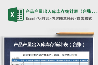 2021年產(chǎn)品產(chǎn)量出入庫(kù)庫(kù)存統(tǒng)計(jì)表（臺(tái)賬）