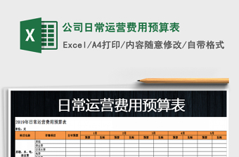 2021年公司日常運營費用預(yù)算表