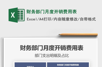 2021年財(cái)務(wù)部門月度開銷費(fèi)用表