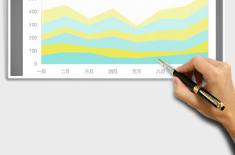 2021年青黃清新系列堆積面積圖