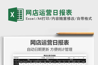 2021年網店運營日報表