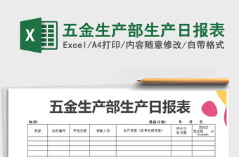 2021年五金生產(chǎn)部生產(chǎn)日報表