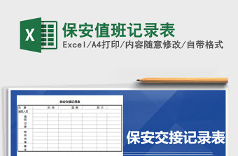 2021年保安值班記錄表