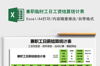2021年兼職臨時工日工資結算統計表