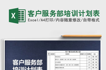 2021年客戶服務部培訓計劃表