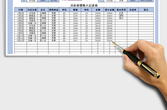 2021年分店业绩收入记录表（各项分类查询统计）