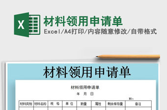 2021年材料領用申請單