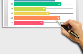 2021年小清新彩色達標條形圖 達標目標圖表模板