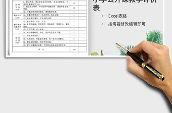 2021年小学公开课教学评价表