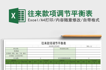 2021年往來款項調(diào)節(jié)平衡表