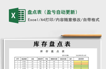 2021年盤點(diǎn)表（盈虧自動(dòng)更新）