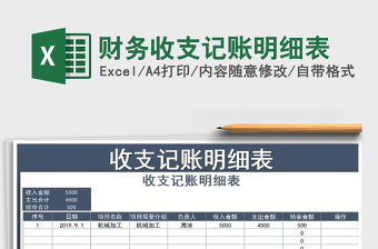 2021年財務收支記賬明細表