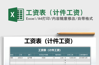 2021年工資表（計(jì)件工資）