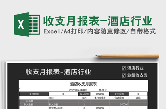 2021年收支月報(bào)表-酒店行業(yè)