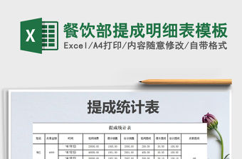 2021年餐飲部提成明細表模板