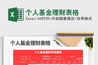 2021年個(gè)人基金理財(cái)表格