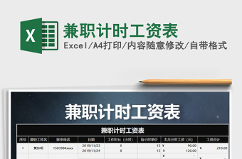 2021年兼職計時工資表