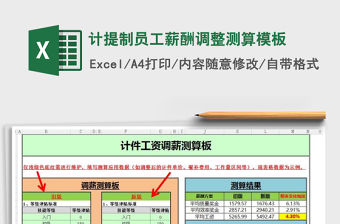 2021年計提制員工薪酬調整測算模板