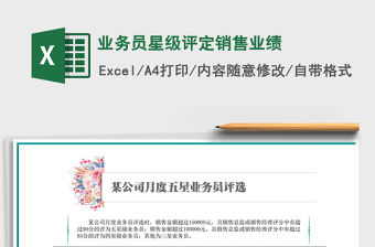 2021年業務員星級評定銷售業績