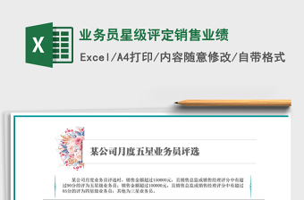 2021年業(yè)務(wù)員星級評定銷售業(yè)績