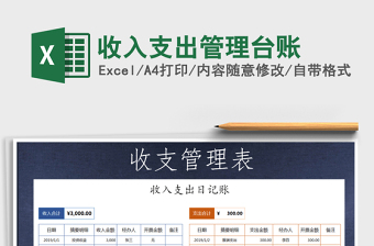 2021年收入支出管理臺賬