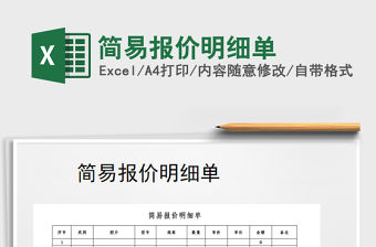 2021年簡易報(bào)價(jià)明細(xì)單