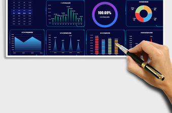 2021年科技風年終數據可視化看板
