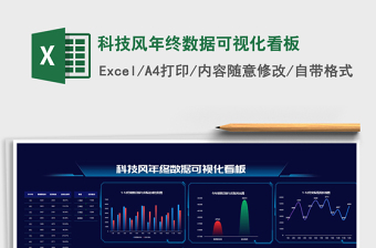 2021年科技风年终数据可视化看板