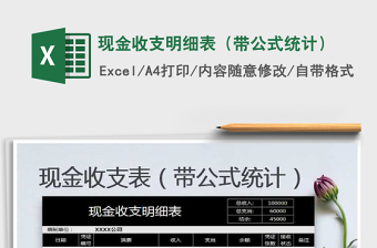 2021年現(xiàn)金收支明細(xì)表（帶公式統(tǒng)計(jì)）免費(fèi)下載