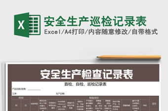 2021年安全生產(chǎn)巡檢記錄表