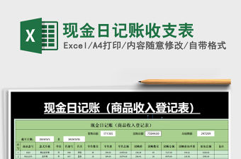 2021年現金日記賬收支表