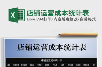 2021年店鋪運營成本統計表