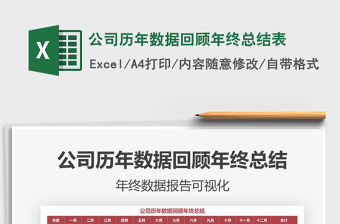 2021年公司歷年數據回顧年終總結表