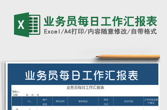 2021年業(yè)務(wù)員每日工作匯報(bào)表