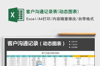 2021年客戶溝通記錄表(動態(tài)圖表)
