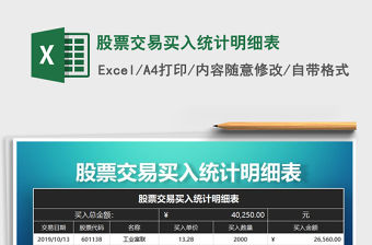 2021年股票交易買入統計明細表