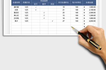 2021年学生补课费用结算表